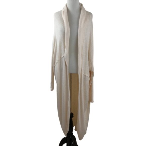 Free People Beach Cream Open Front Long Cardigan s - Picture 1 of 8
